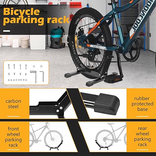 Miniatura 3 de H&ZT Soporte de suelo ligero para bicicleta, 2 unidades de soporte libre portátil para todas las bicicletas, bicicletas de neumáticos gruesos de