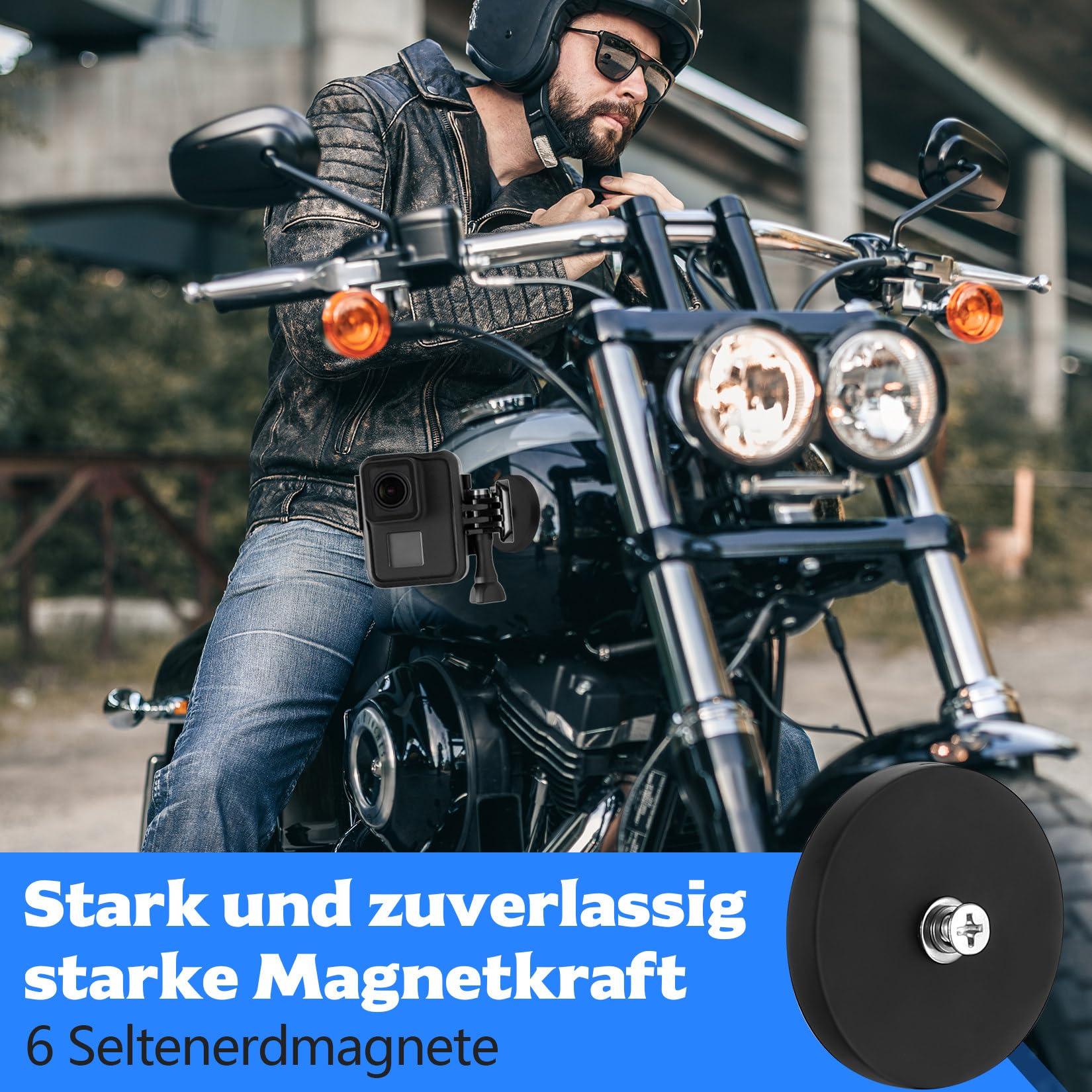 4 Starke Neodym Magnete Mit Gewinde - 43mm, M4, 15kg Haftkraft, Gummiert