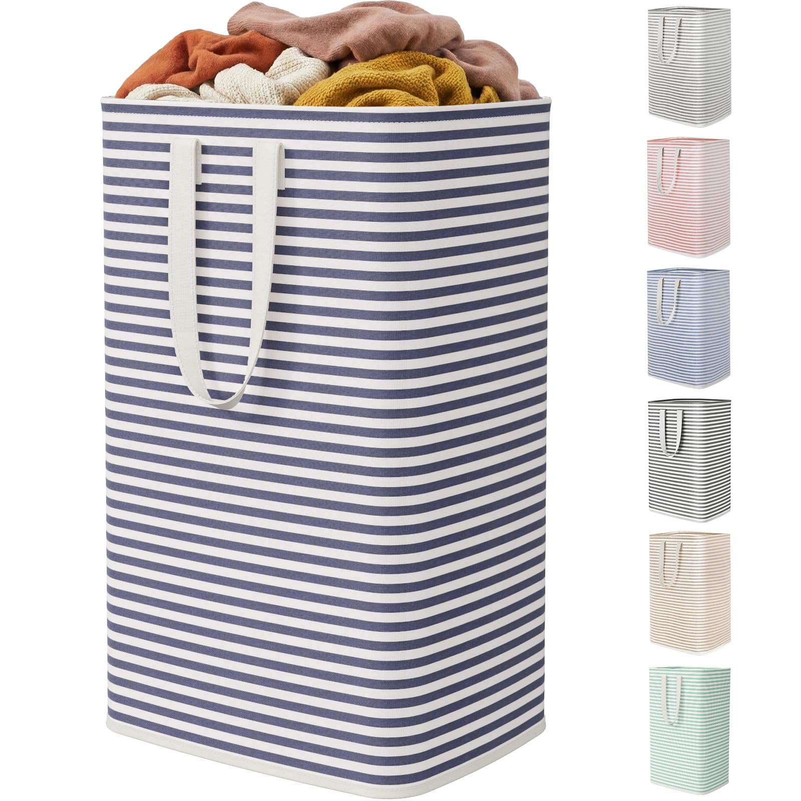 Lifewit 80L Collapsible Washing Laundry Basket Hamper, Dirty Clothes Basket Laundry Bin With Extended Handles For Storage Clothes In Bedroom Bathroom, Navy