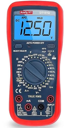 Miniatura 2 de Multímetro automotriz, True RMS CAT III 600V, probador de voltajecorriente CACC, temperaturafrecuenciaohmiociclo de trabajo, prueba de ángulo de