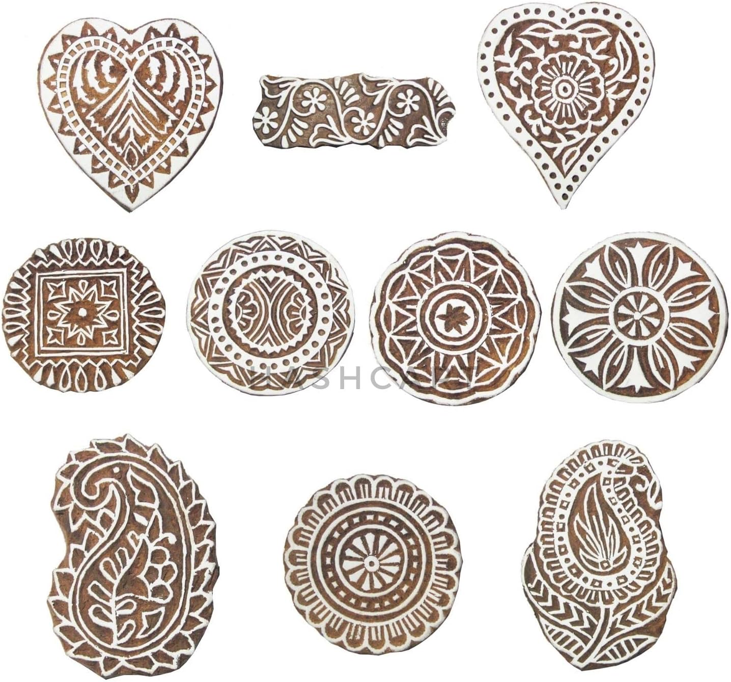 Buy The Handcrafted Paisley Wooden Stamps - Set Designs At Royal Kraft