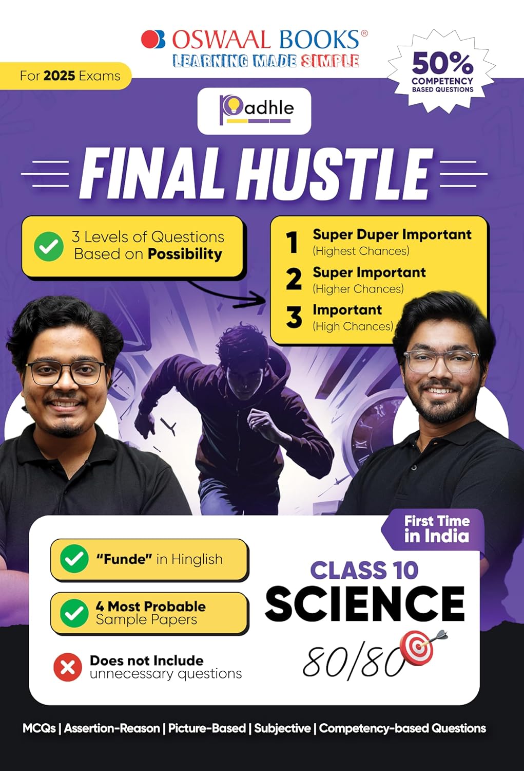 Final Hustle for CBSE Class 10 Science by Padhle – End Time Preparation with Priority Wise Questions Sample Question Papers and Funde (For 2025 Exam)