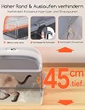 MeoWant 81 L Stainless Steel Cat Litter Tray, Large Capacity, Removable, Three-Layer Closed, Odour-Proof Cat Litter Tray with High Fence, Pack of 2 - 5