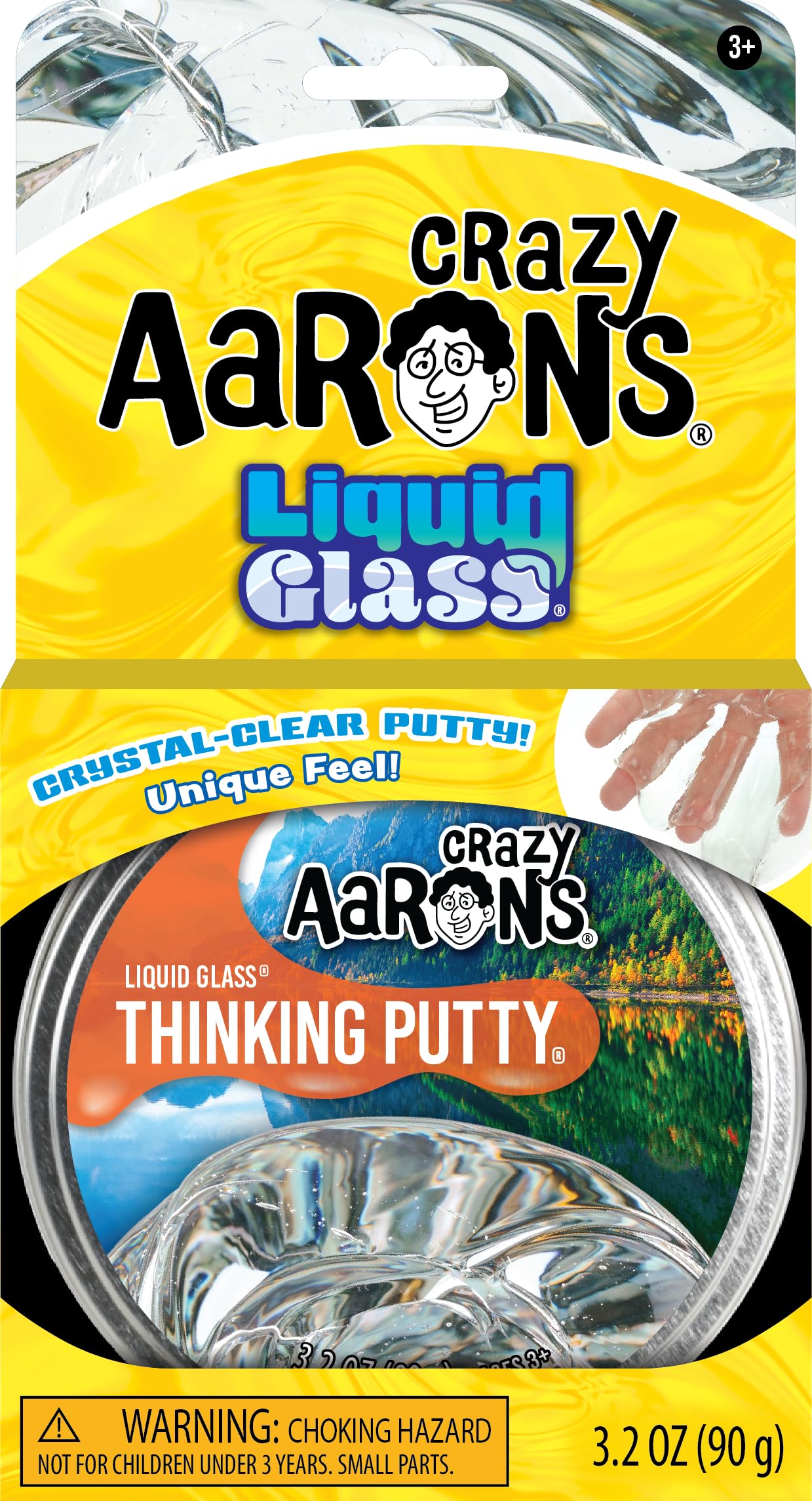 Crazy Aaron's Thinking Putty, Liquid Glass, See-Through Putty for Kids and Adults in a 4" Tin, Creative and Endless Fun