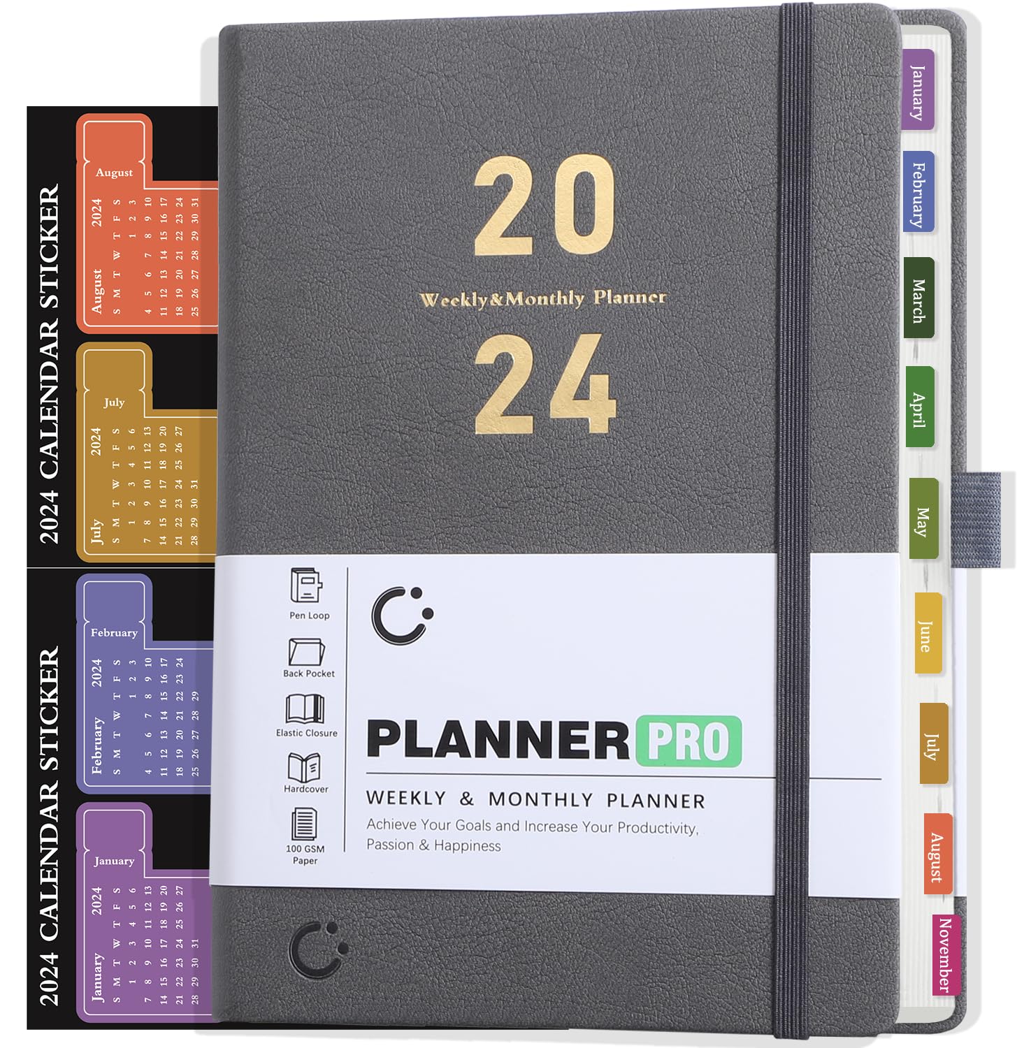 Agenda 2025 BELIAYAS - Diario Giornaliero A5 Con 12 Penne Fineliner - Copertina Rigida Pelle PU - Rosa - Foto 7