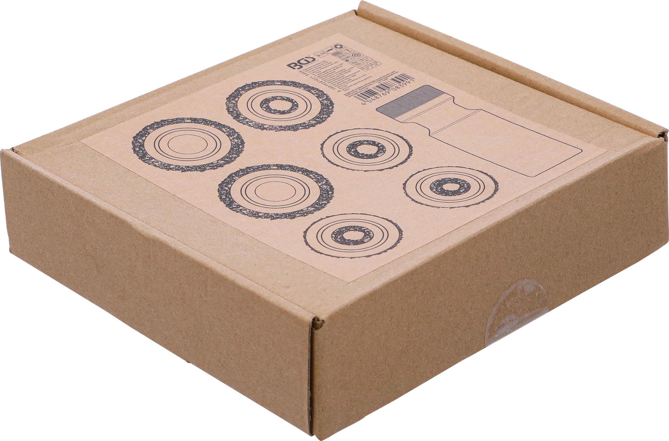 BGS 74449 | Modulo per carrelli portautensili 1/6: kit smerigliatrice mozzo ruota | per prigionieri e bulloni ruota | 7 pz.