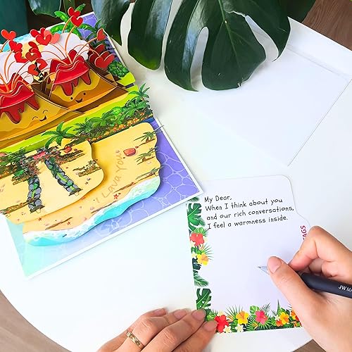Miniatura 3 de HEARTAGS Tarjeta de San Valentín desplegable con texto en inglés "I Lava You", tarjetas para el día de San Valentín para marido, esposa, él, ella,