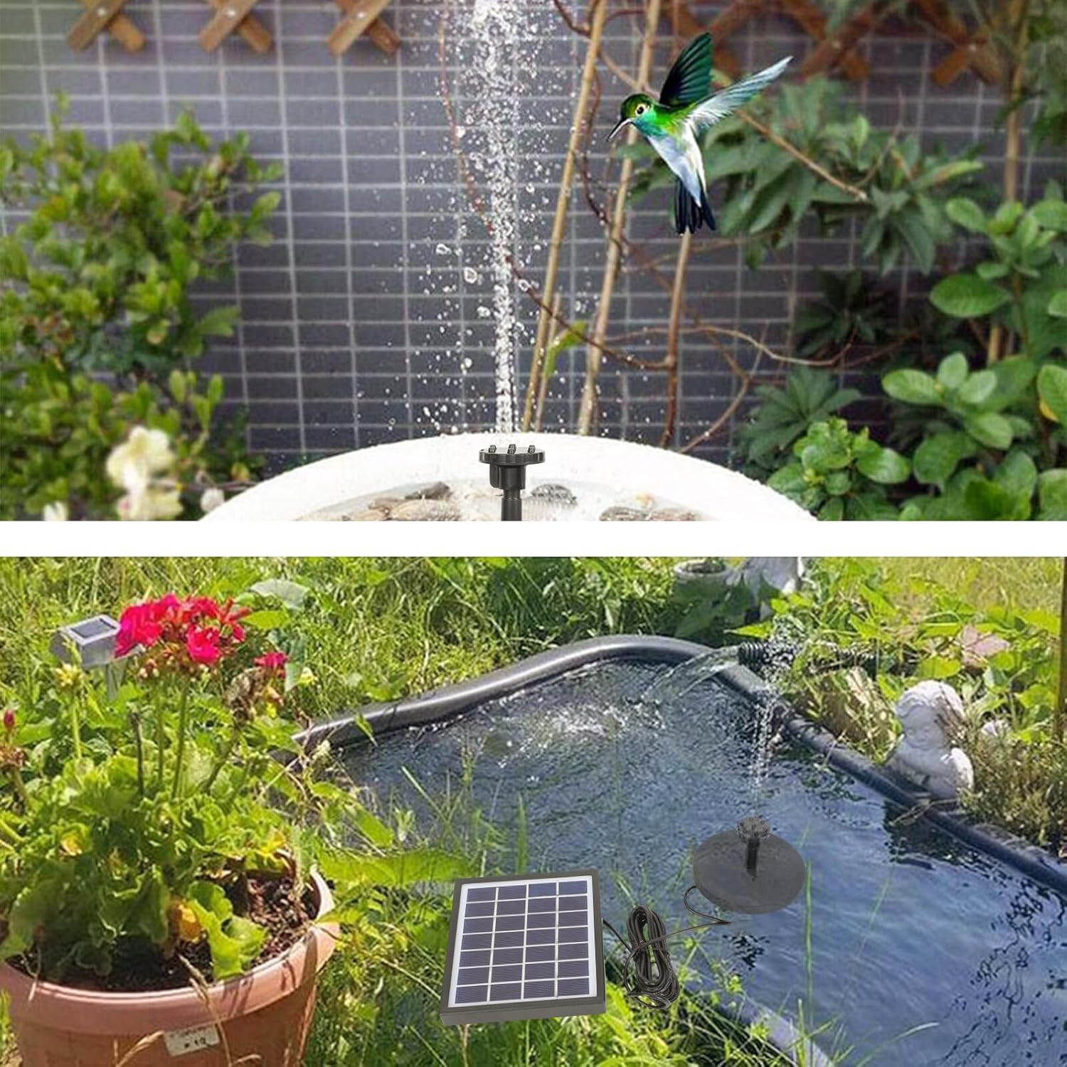 Solar Water Pump Fountain Kit for Outdoor Garden Pond Solar-powered Floating Pool Pump with Sprinkler Nozzle Energy-efficient
