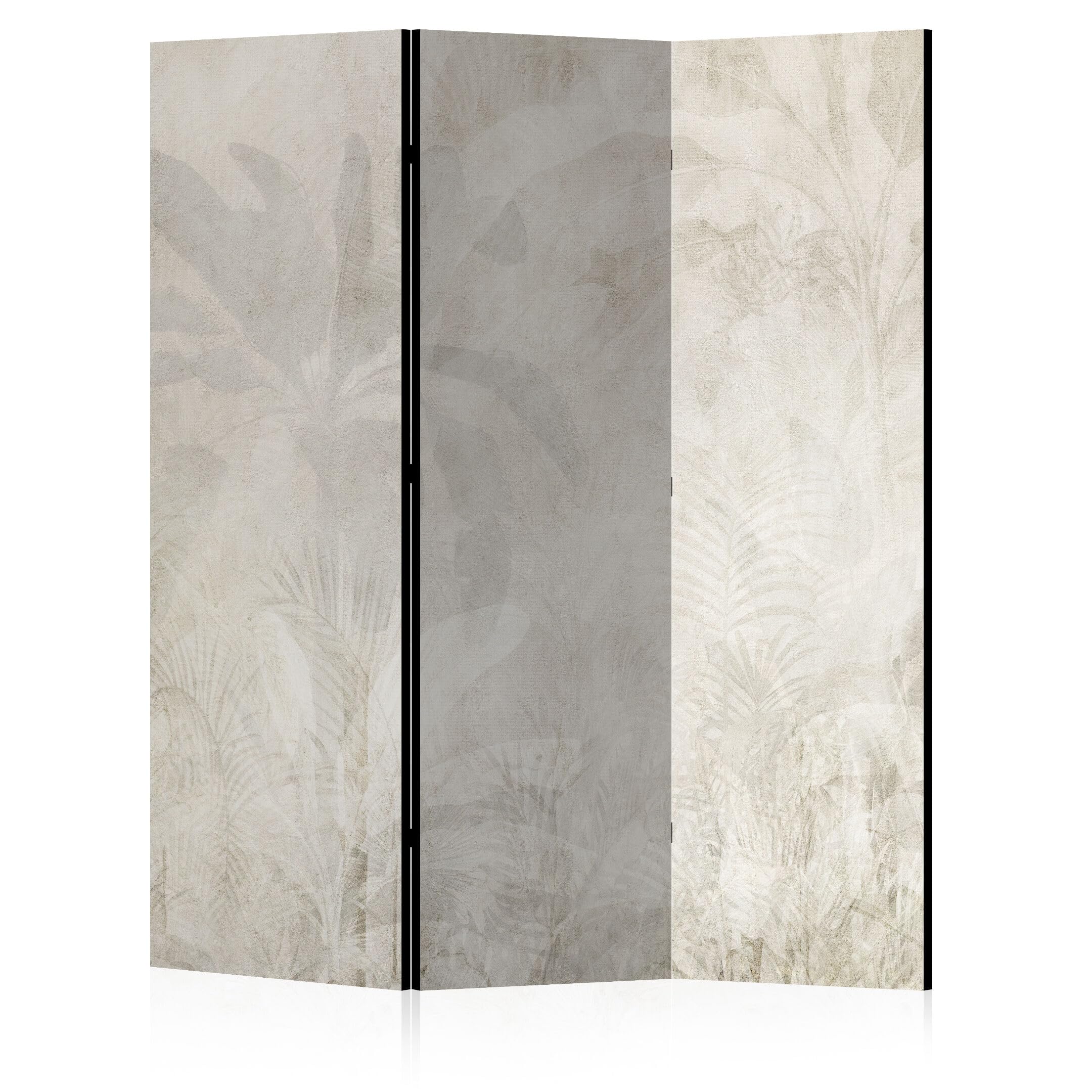 Separe Divisorio Interno Bifacciale - Paravento da Interno 3 Pannelli Divisorio per Ambienti - Divisori per Interni con Motivo Feuilles - 135x172 cm