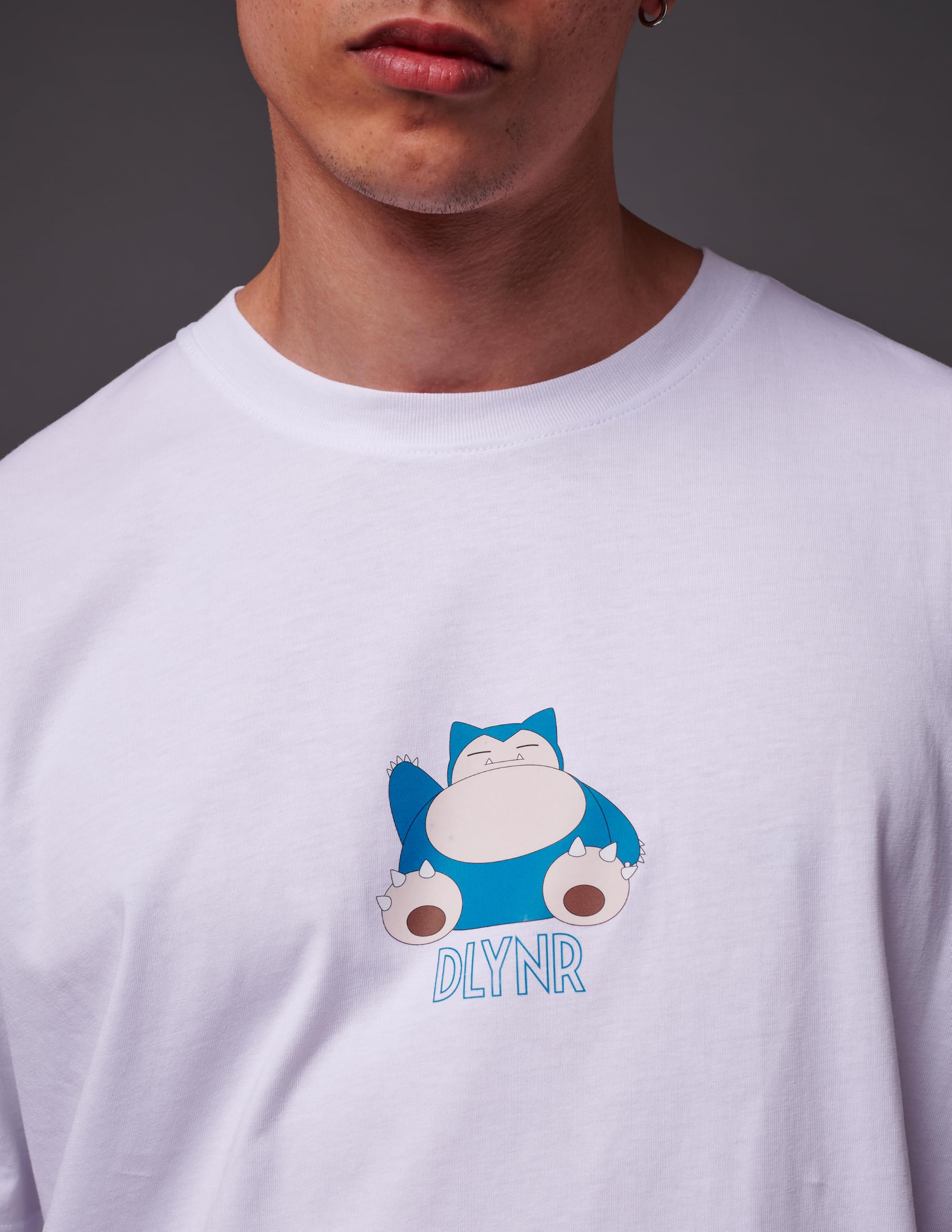 Dolly Noire Pokémon Maglietta Snorlax, Bianca – Unisex, Tshirt 100% Cotone, Collezione Ufficiale