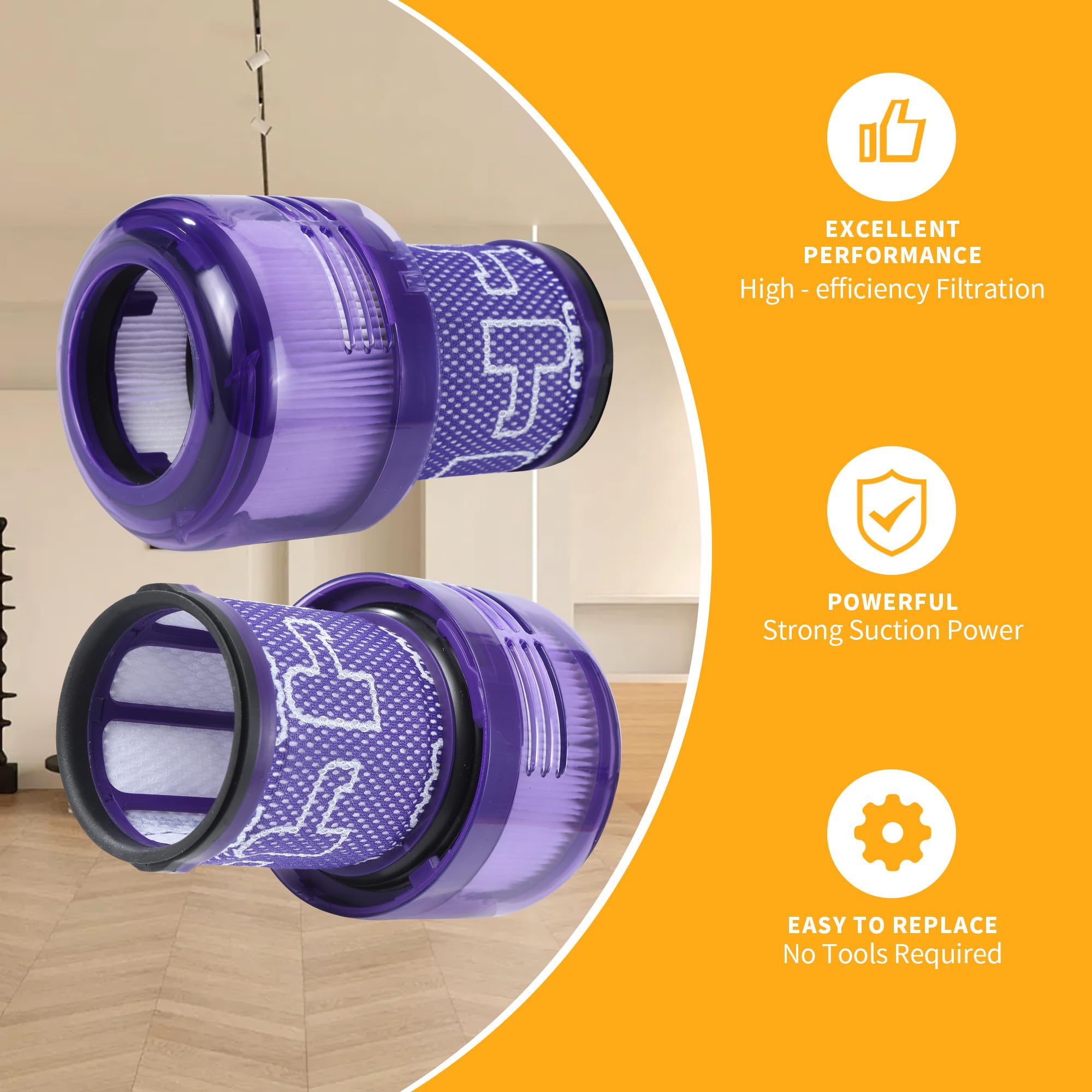 Lot de 3 filtres V12 pour aspirateur V12, pièces de rechange pour filtre