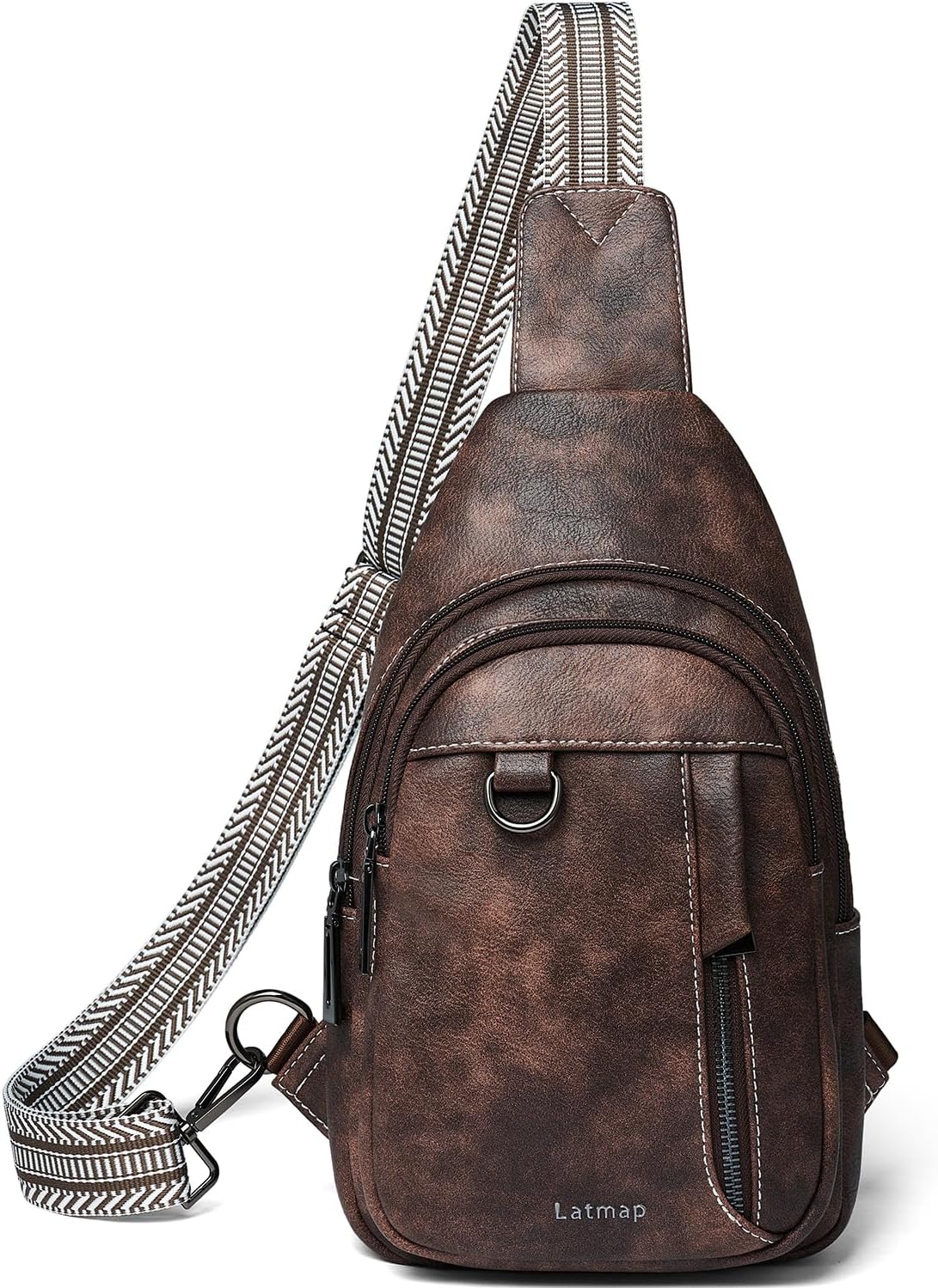 7L Sling Bag for Women Men Leather Small Sling Backpack Daypack Anti Theft Fanny Pa...