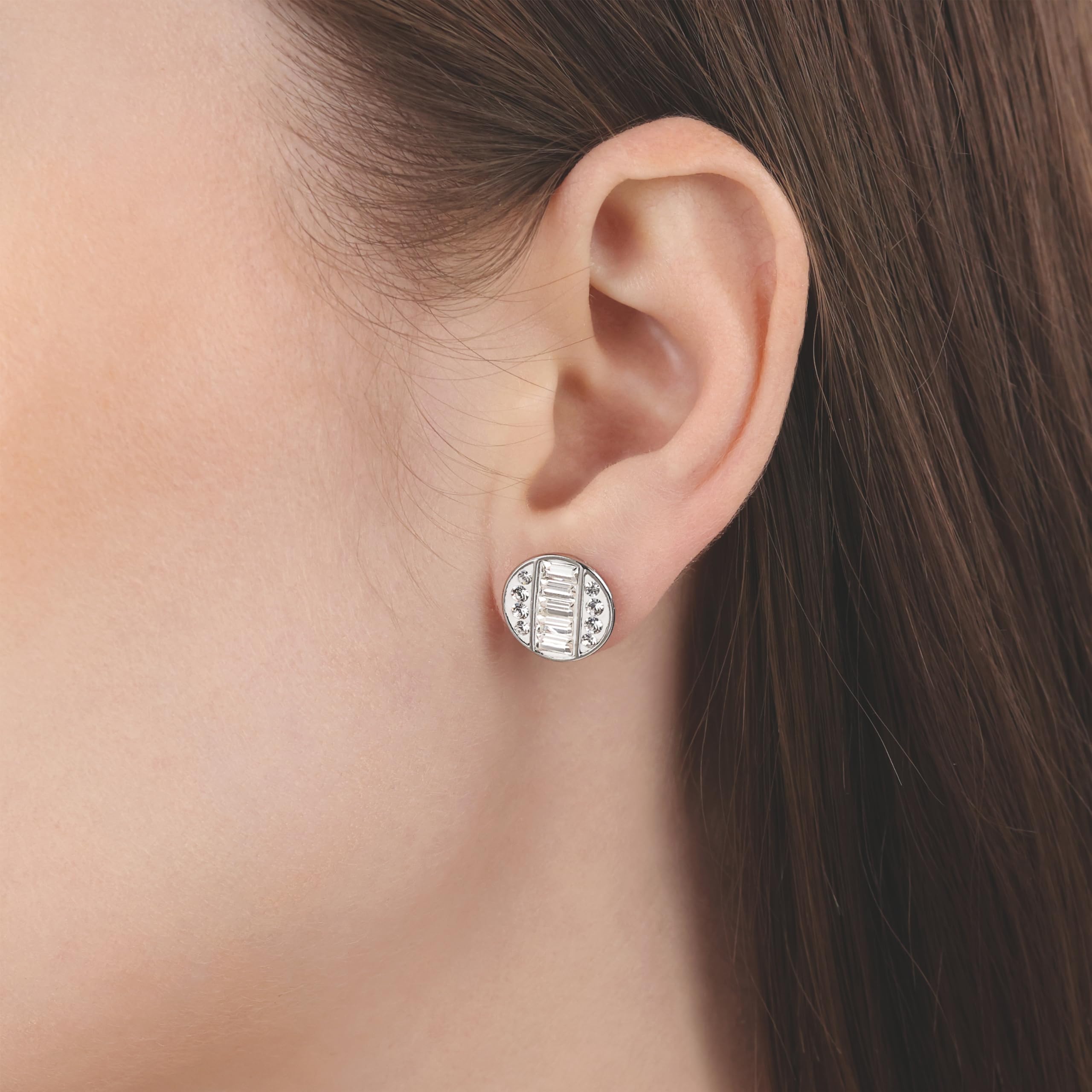 Tom Tailor Ohrstecker für Damen, Edelstahl, mit Preciosa, 11 mm, silber, Geschenkidee, Ohrschmuck, Damenschmuck, 2100677