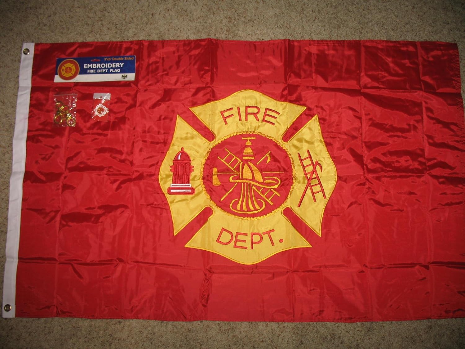 Fire Dept Embroidered Flag