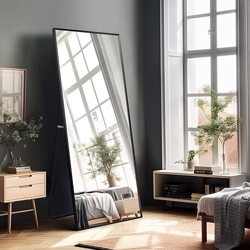 Miniatura 6 de NeuType - Espejo de cuerpo entero espejo de tocador 64 x 21 pulgadas grande rectangular espejo para ponerlo en el suelo fijarlo a la pared o