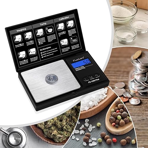 Miniatura 6 de Fuzion Báscula digital de bolsillo de 0.00 oz, precisión de 35.27 oz, pequeña báscula de joyería de 3.53 onzas, mini báscula digital para alimentos,