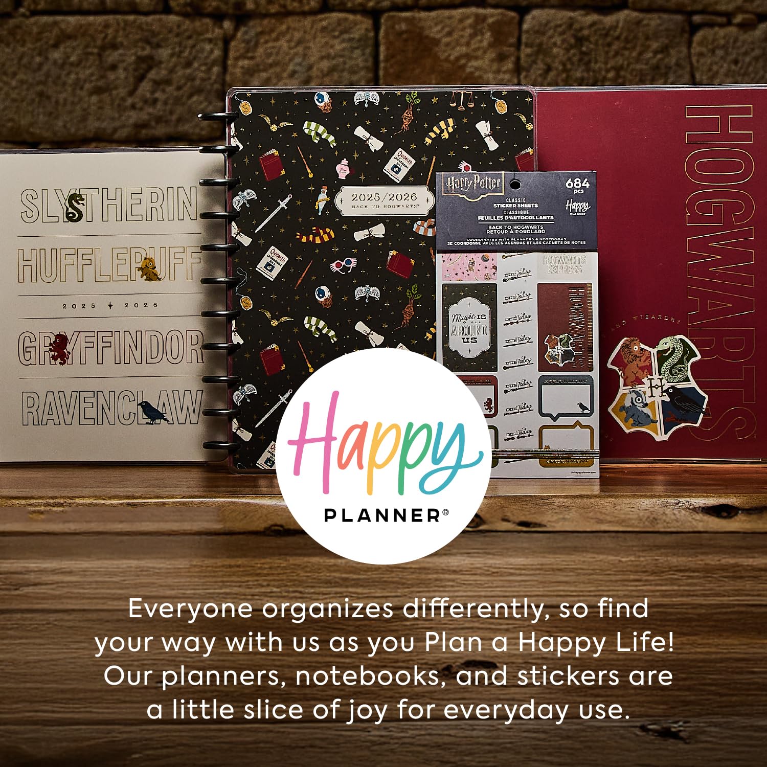 Happy Planner, agenda Harry Potter, 12 mesi luglio 2025-giugno 2026, formato classico, layout per studenti, ritorno a Hogwarts