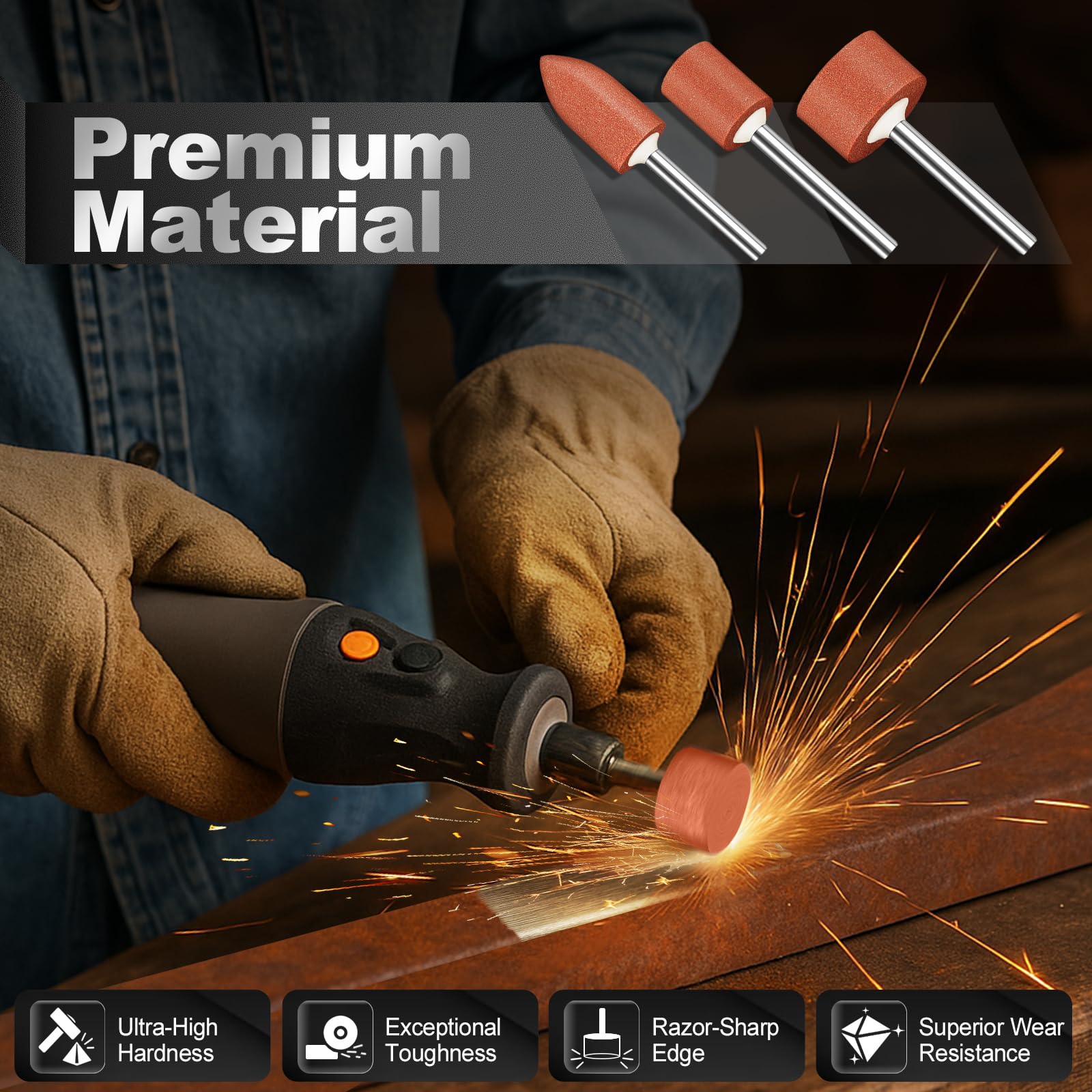 64 Sanding Bits for Dremel - Rust Removal & Smoothing -4