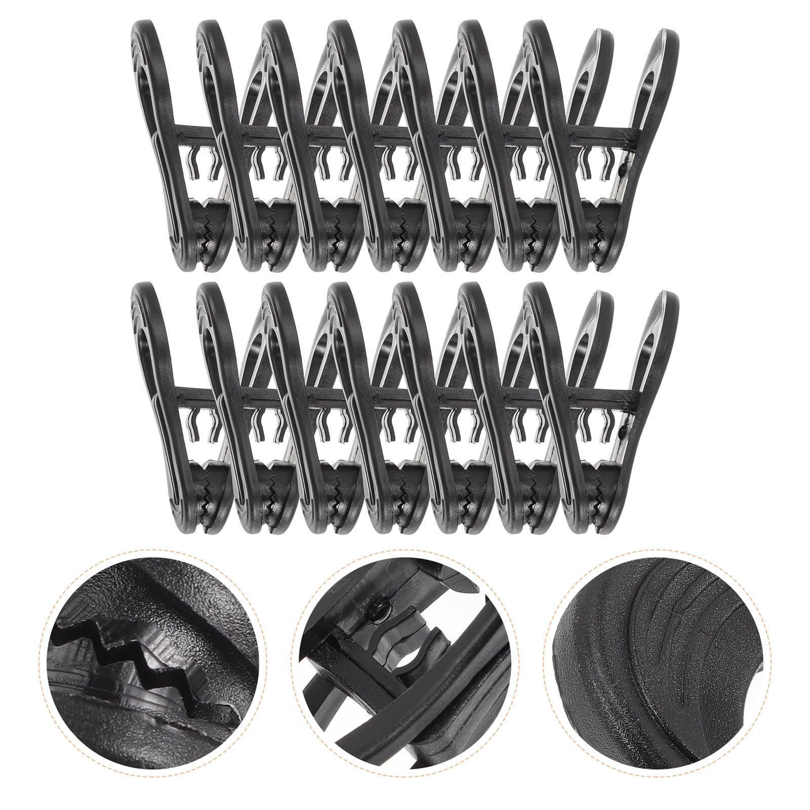OUNONA Pinzas para Ropa de Plástico Negro Ideales para Colgar y Ordenar Ropa 50 Clips Flexibles para Organizar Prendas y Secar al Aire Libre para Perchas y Armarios