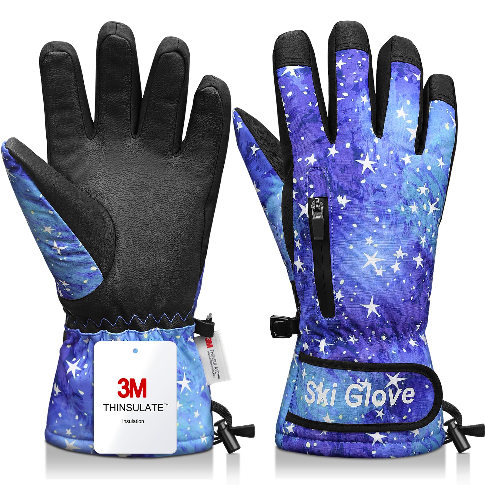 Snow Gloves,Ski Gloves Winter Warm and Waterproof Cold Weather Gloves-for Parent Boys Girls
