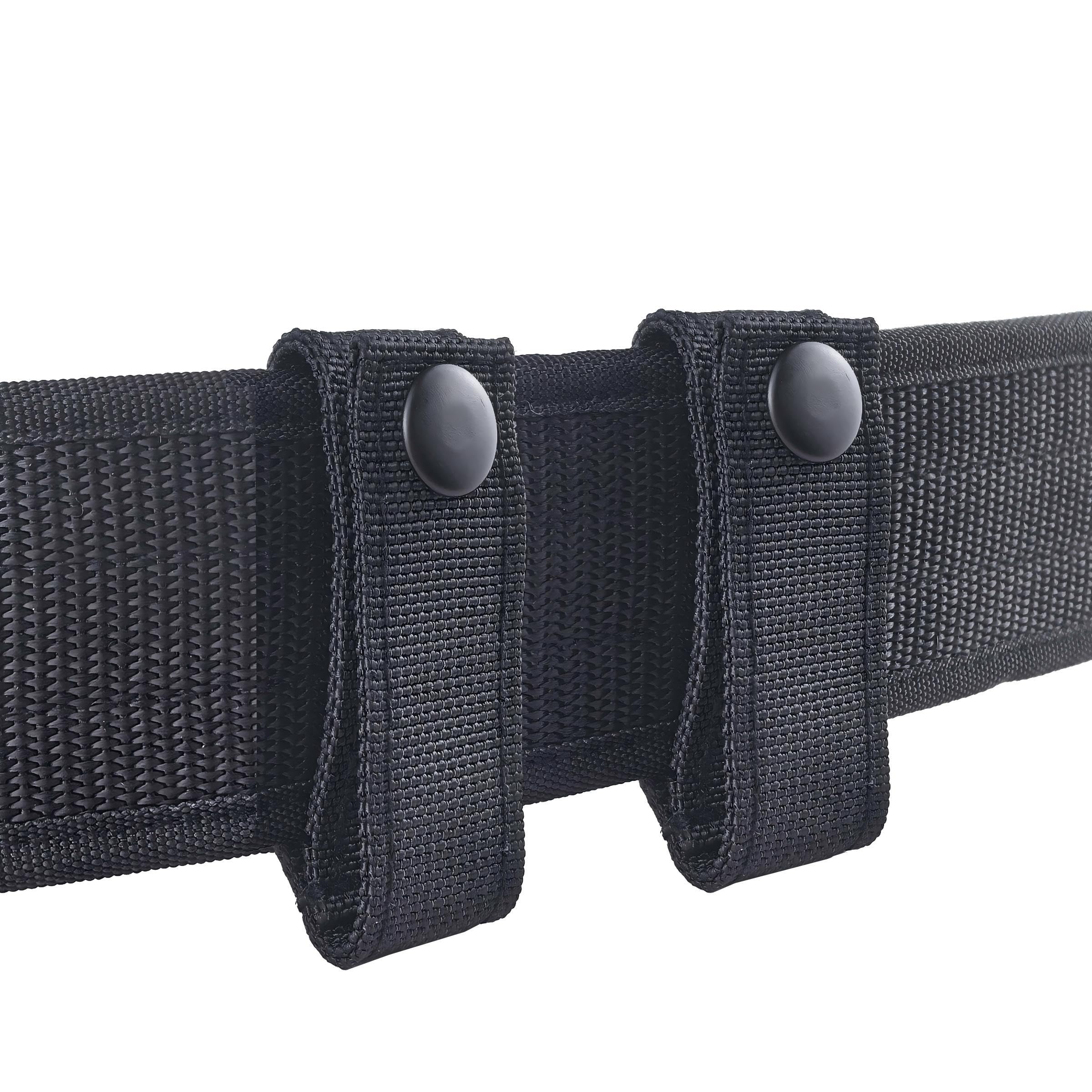 2 Piece Handcuff Strap, Nylon Handcuff Strap Retainer, Single Buckle Slide-in for 2.25 Inch Duty Belt, Law Enforcement Police Sheriff Security（Black）