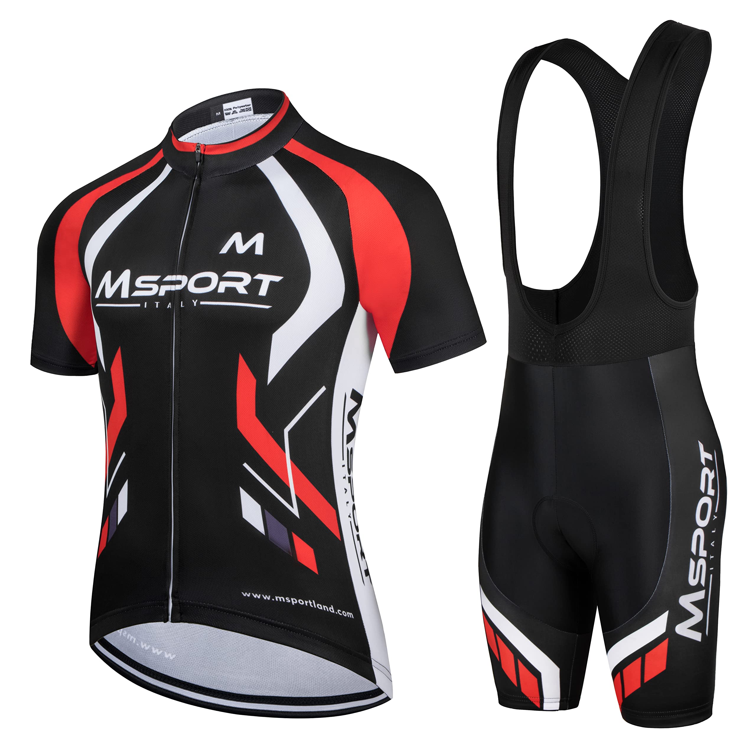 Conjunto de Ciclismo Transpirable – ropa de ciclismo Maillot y Culotte Acolchado con Gel 5D para Hombre - Msport 4 XL