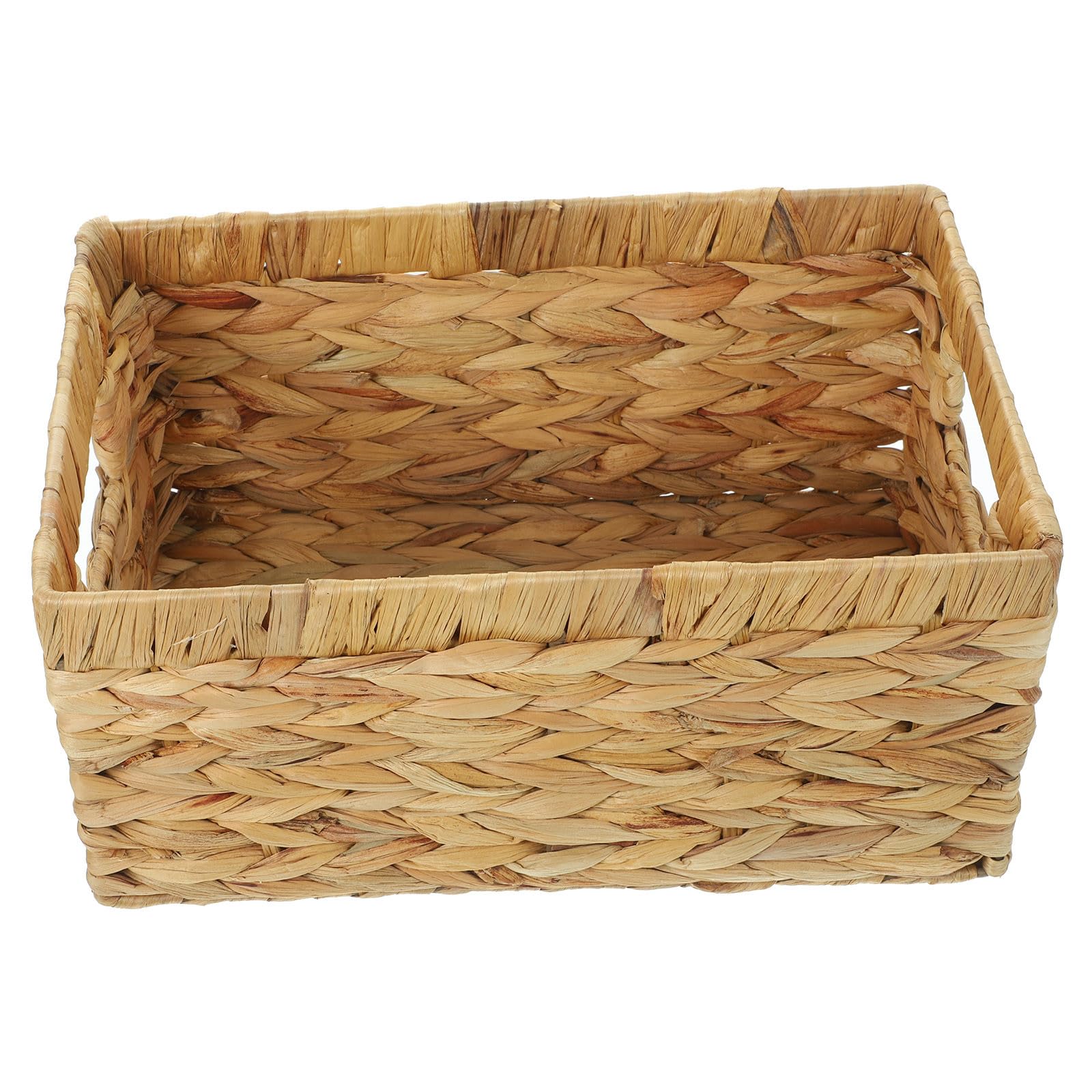 Geflochtener Aufbewahrungskorb Klein, Wasserhyazinthe, Beige