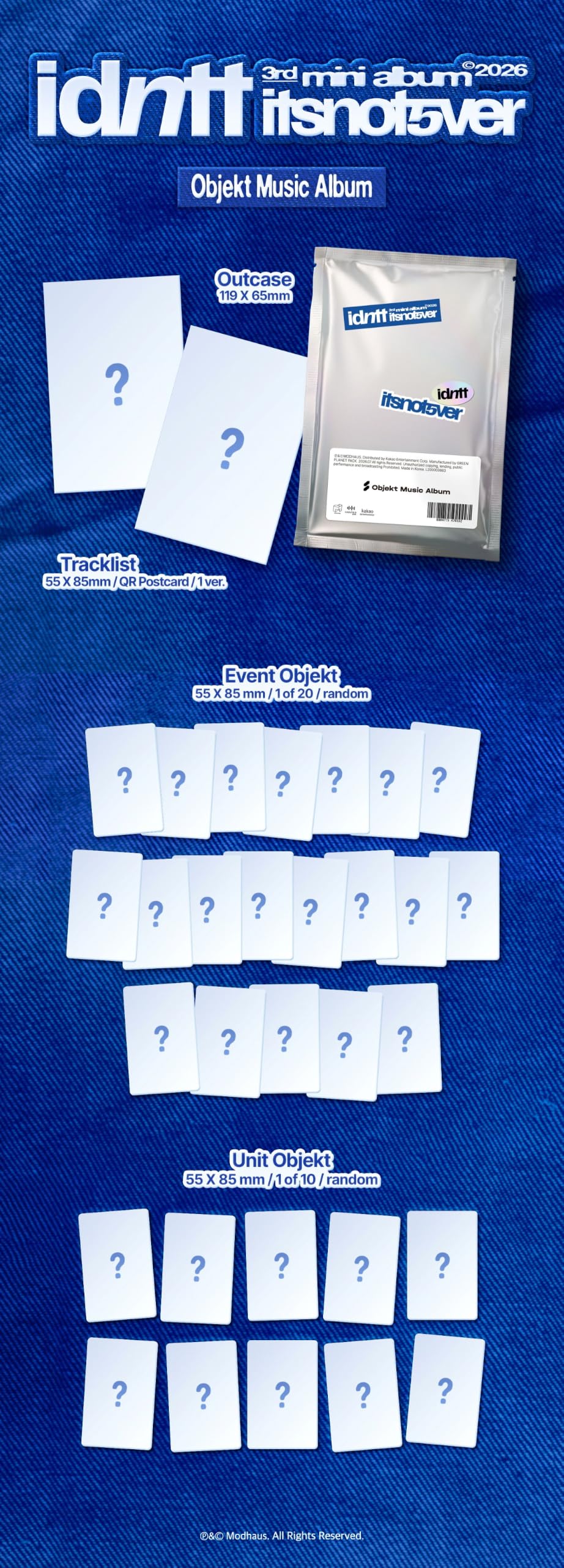 Set completo: 2 album standard + 1 album Wappen + 1 album musicale Objekt) idntt itsnotover 3 ° mini album con tracciamento