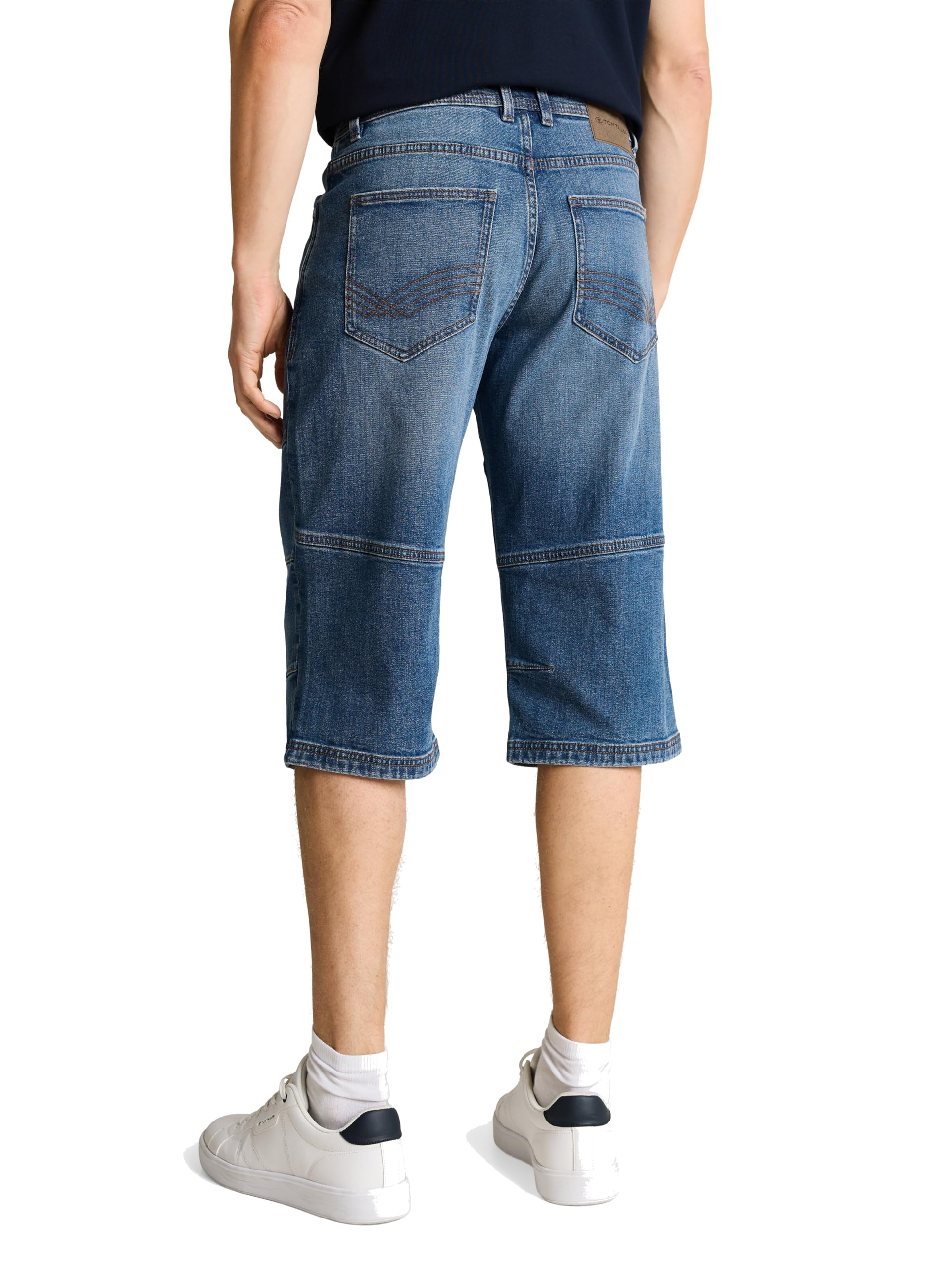 TOM TAILOR Herren TTMORRIS Relaxed Overknee Jeans Shorts mit Stretch 1050039