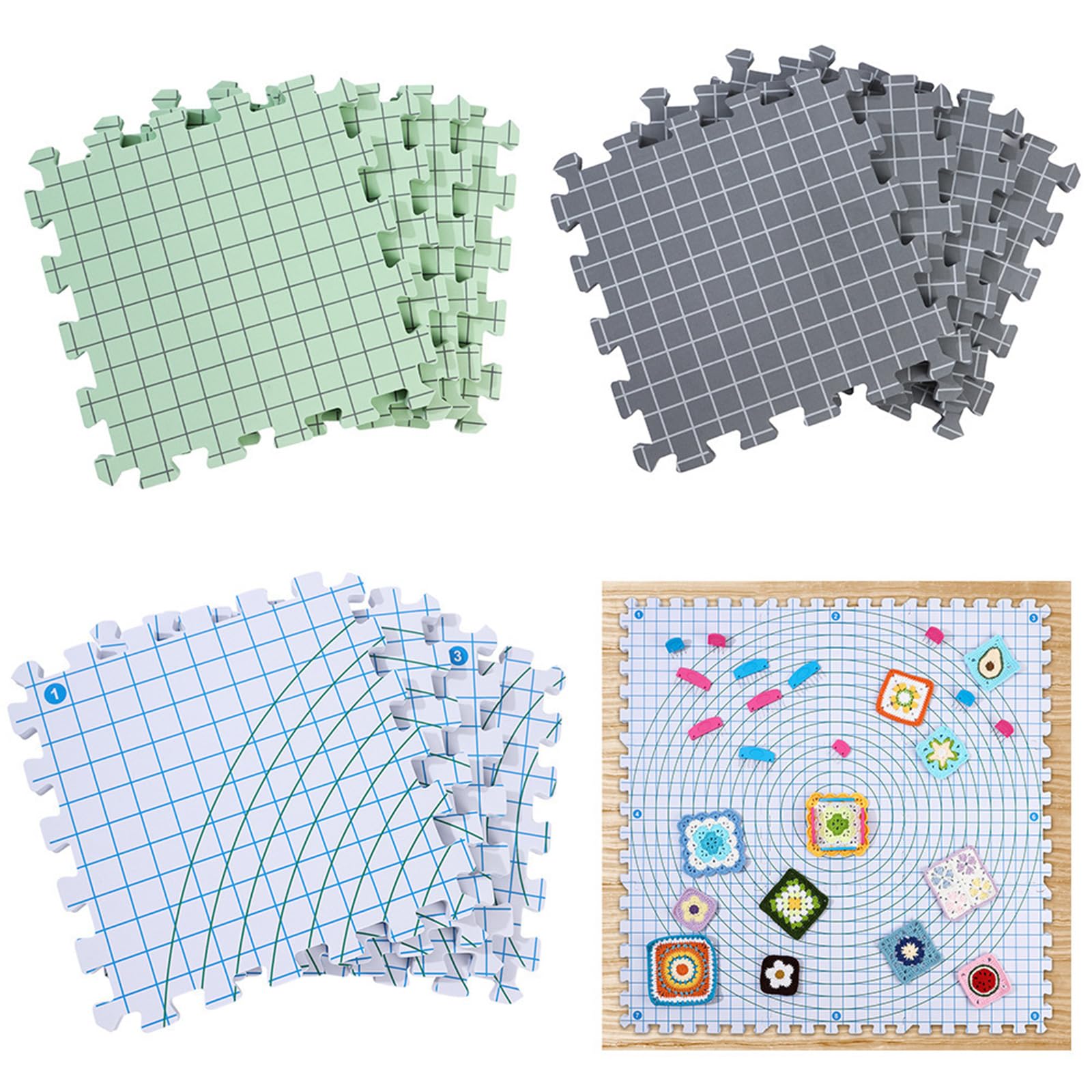 9Pcs Knit Blocking Board 30,5 x 30,5 cm Schiuma Lavoro A Maglia Blocco Mat Per Uncinetto Nonna Quadrato Fare Allineamento Cucitura Allineamento Mat