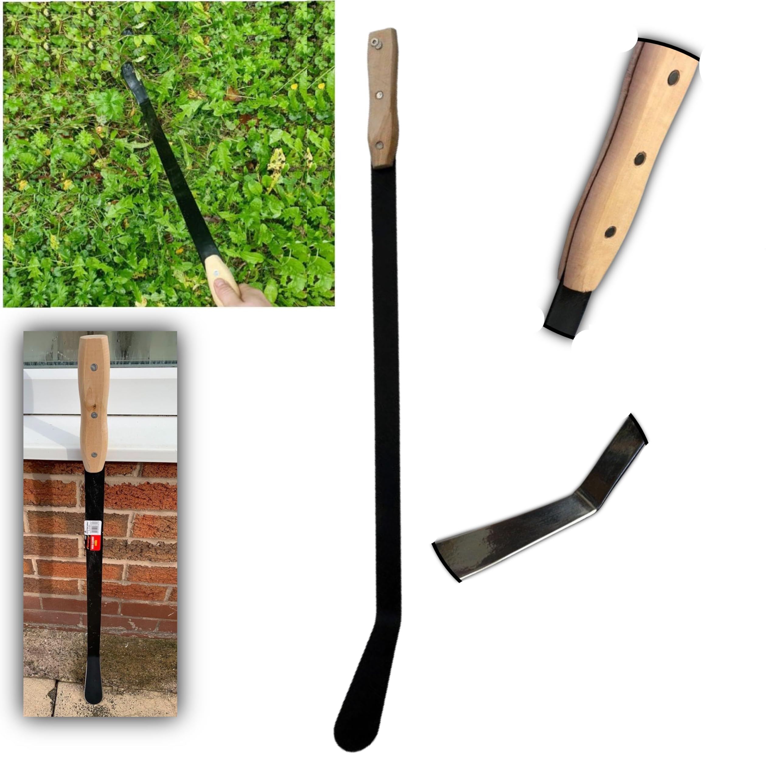 Premium 800mm Heavy-Duty Weed Slasher Clear Long Grass Ease High Performance Whip Scythe Sickle 27" Blade Length Ideal for Weed Clearing and Grass Slashing