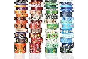 60 Rolls Holiday Washi Tape Set, Christmas Decorative Masking Tape