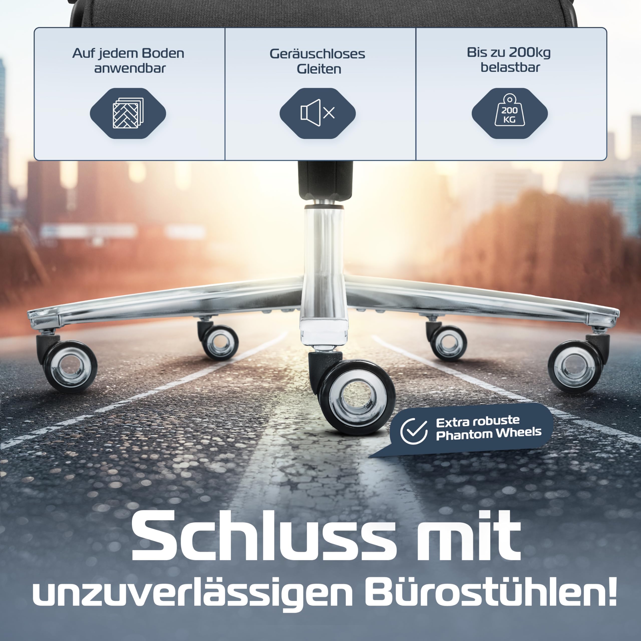 CLOUVOU PowerSeat Bürostuhl Ergonomisch [TESTSIEGER] Schreibtischstuhl 100% individuell einstellbar | Büro Stuhl & Gaming Stuhl | Computerstuhl Home Office Chair Ergonomic | Drehstuhl 200 kg