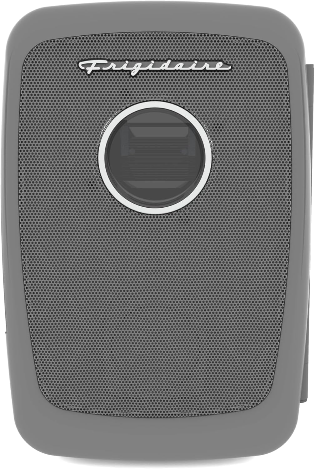 Frigidaire Mini Personal Fridge Cooler, 4L Capacity Chills Six 12 oz Cans, Portable & Compact, AC Plug & 12V Car Charger – GREY, BUILT IN BLUETOOTH SPEAKER