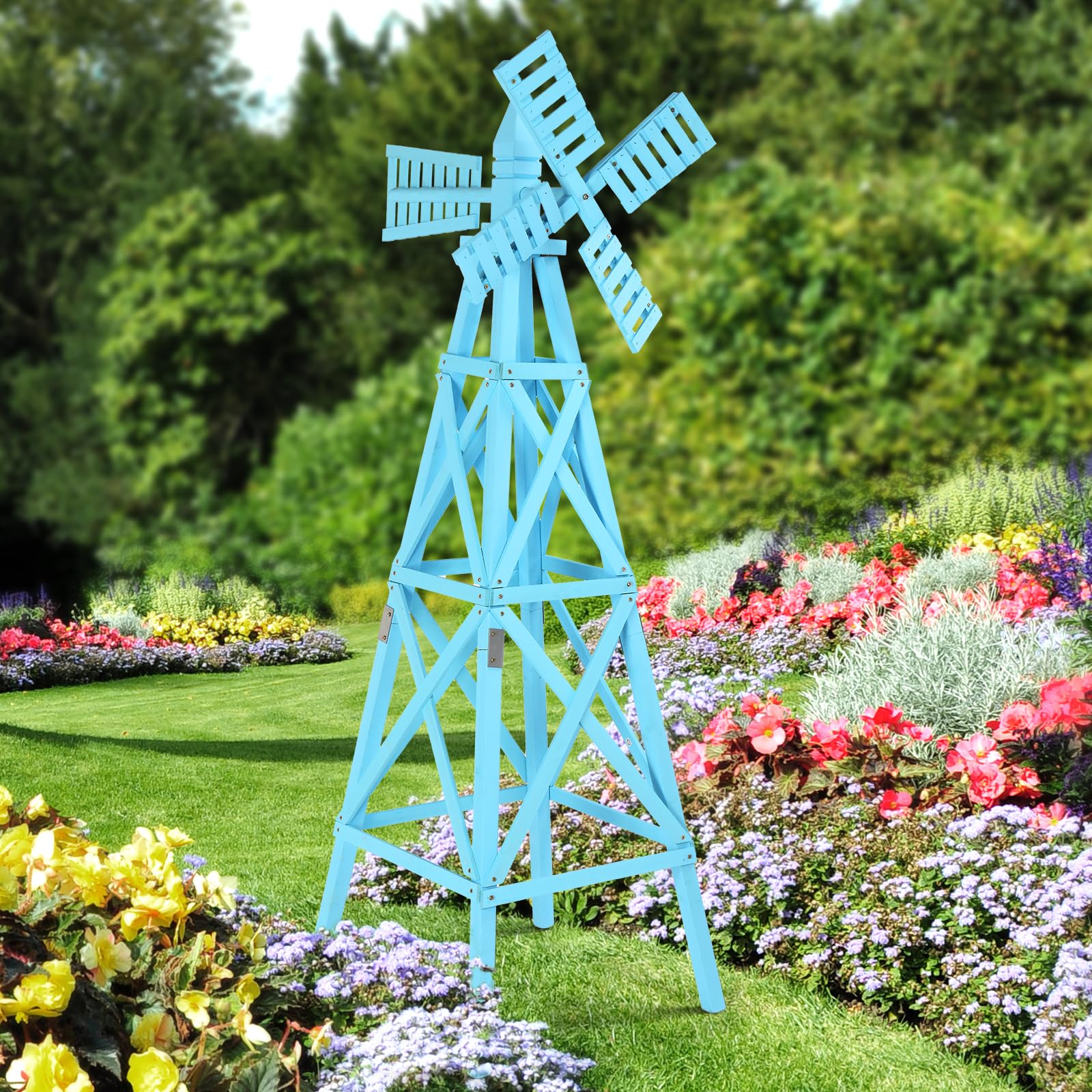 Amazon.com: VINGLI Wood Wind Spinner, Sturdy Cross-Braced Windmill
