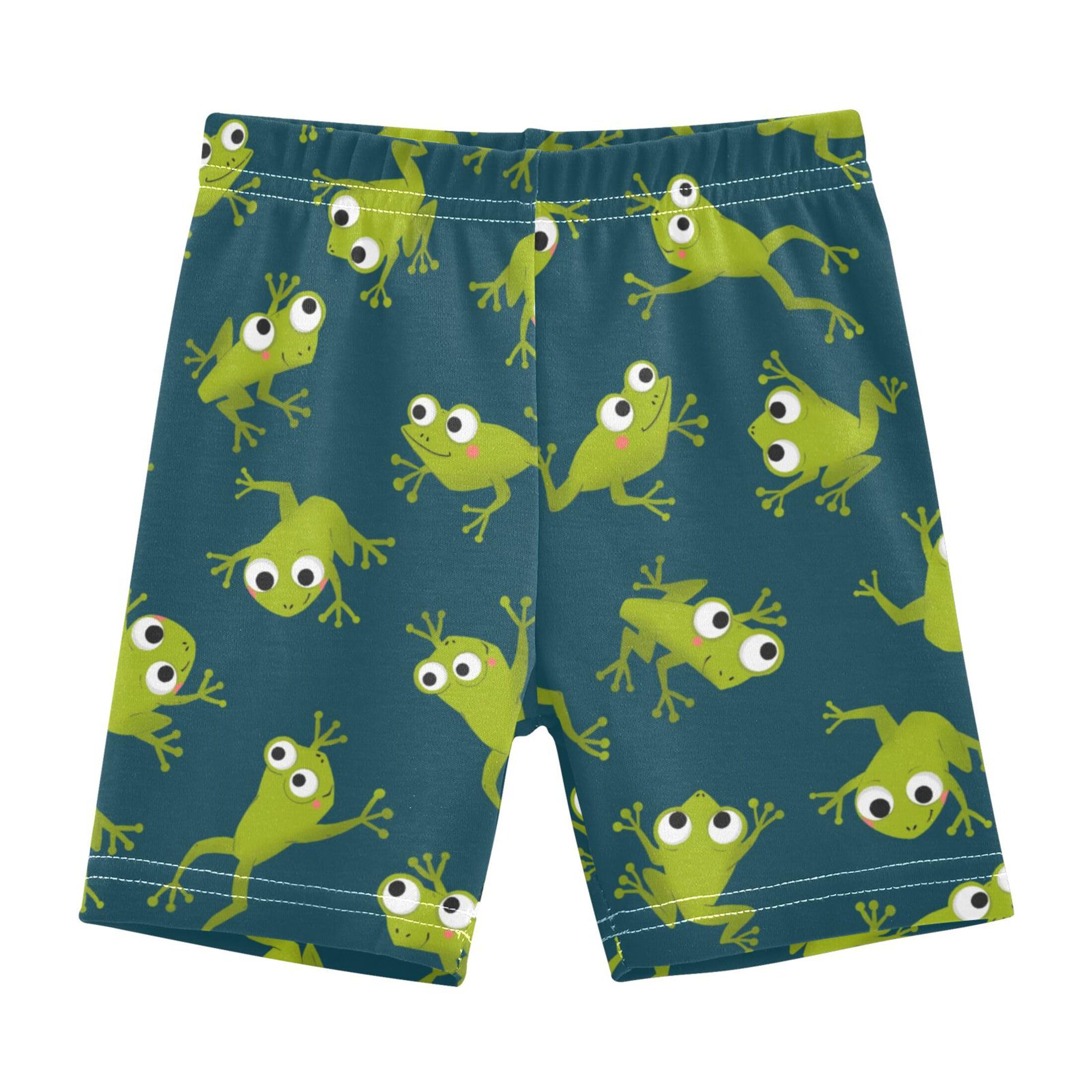 Vozoza Cute Animal Frogs Green Toddler Girls Shorts Under Dress Cartwheel Shorts Legging Summer Outfits Clothes Size 5T