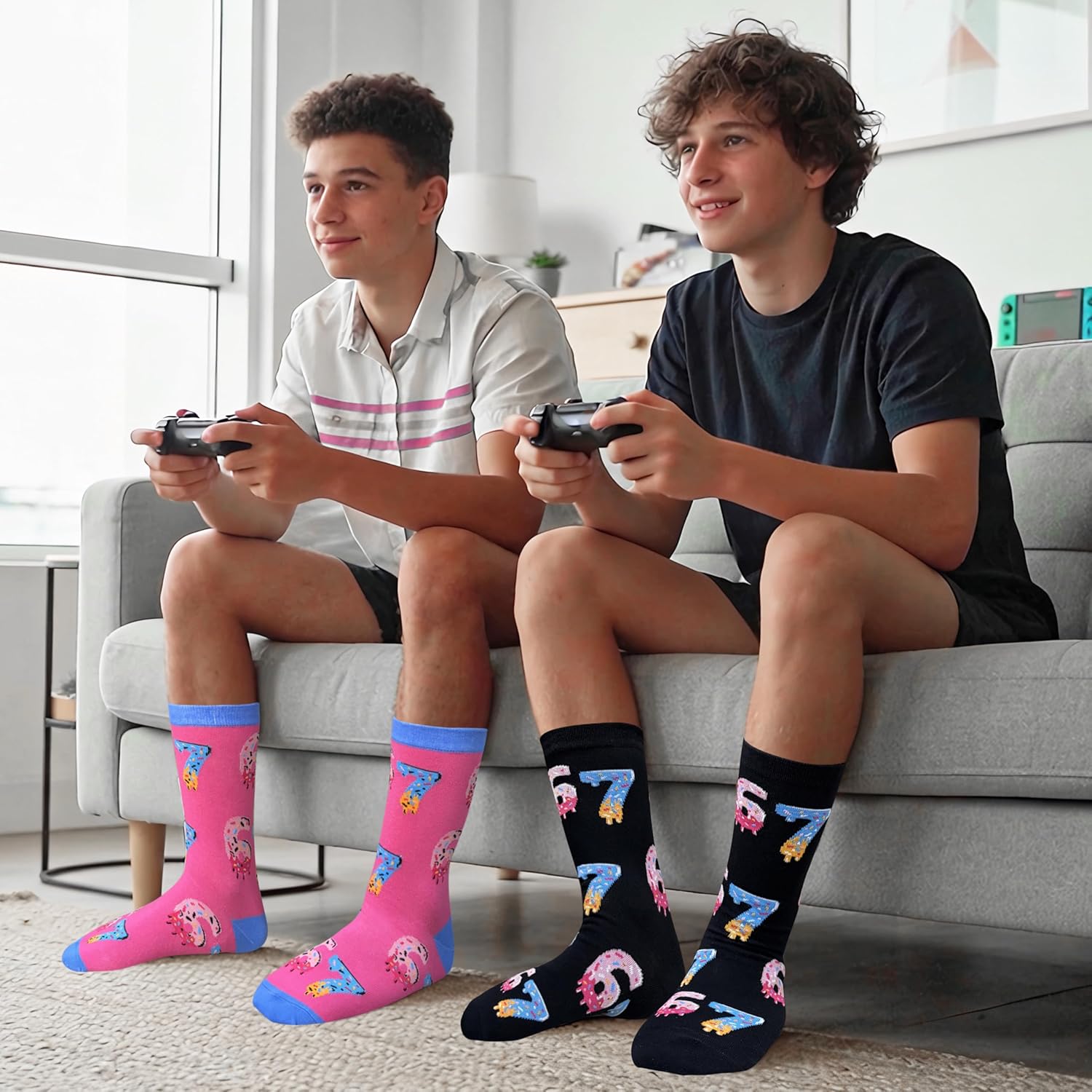 67 Socks Ice Cream Six Seven Socks Meme Novelty Funny Gifts for Boys Girls Back To School Gift - Image 3