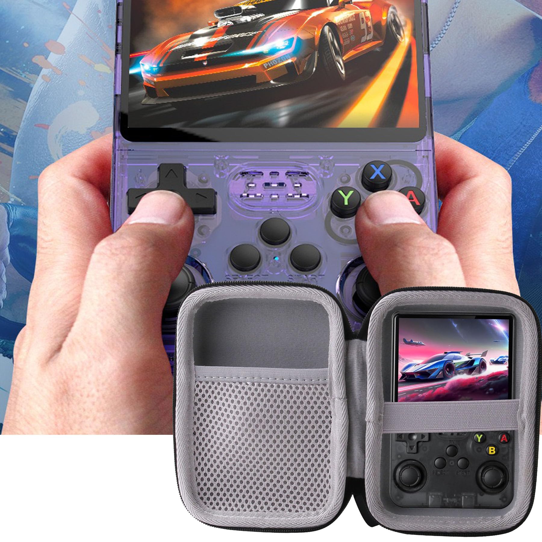 JiangJiangBao Coque Rigide en EVA pour Console de Jeux R36 Max Retro - Étui de Transport Compatible avec Console R36 Max, résistant aux Chutes et à l'usure