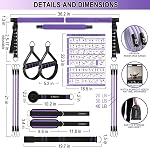 Goocrun Kit de barre de Pilates Portable avec bandes de résistance pour les hommes et les femmes - Gymnase à domicile, trousse d'entraînement pour tonifier le corps – avec affiche de fitness et vidéo