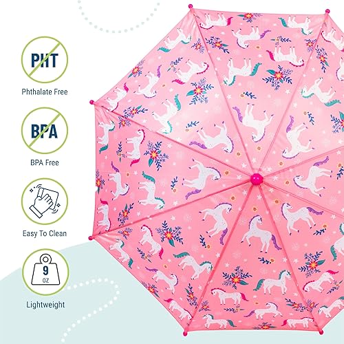 Miniatura 4 de Paraguas para niños Wildkin Dosel a prueba de lluvia, mango curvo, diseño fácil de colgar