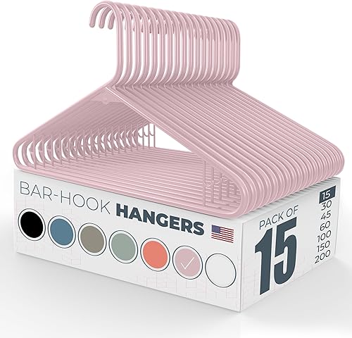 Miniatura 46 de Perchas de plástico fuertes hechas en Estados Unidos a granel, 20, 30, 50, 100 unidades, disponibles, para ropa de lavandería, perchas de plástico