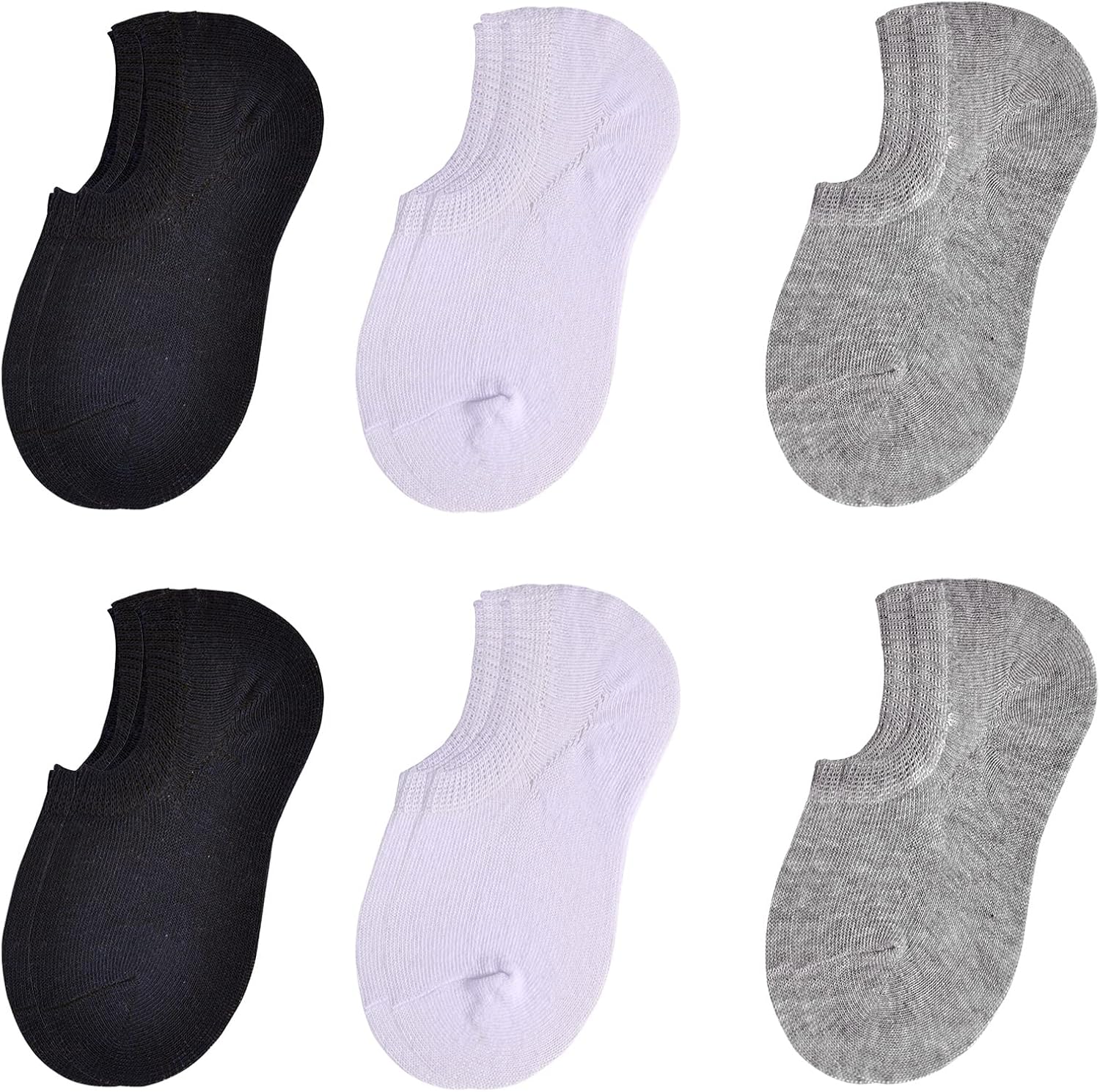 JORMATT Toddler No Show Cotton Socks for Little Girls Boys – Anti Slip Low Cut Ankle With Grips (6-12 Pairs)