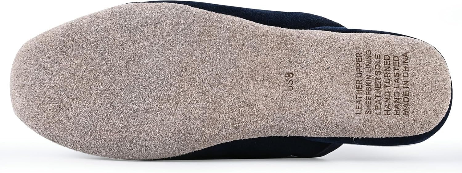 PAMIR Women's Sheepskin Indoor House Slippers - Hand-turned Scuffs, Genuine Suede Outsole, All-Season Luxury Comfort