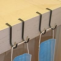 Vista 8 de Gancho multiusos para colocar sobre gabinete, 5 unidades, acero inoxidable, doble gancho para cajón, armario, valla, cocina y baño, color plateado