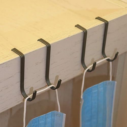 Miniatura 8 de Gancho multiusos para colocar sobre gabinete, 5 unidades, acero inoxidable, doble gancho para cajón, armario, valla, cocina y baño, color plateado