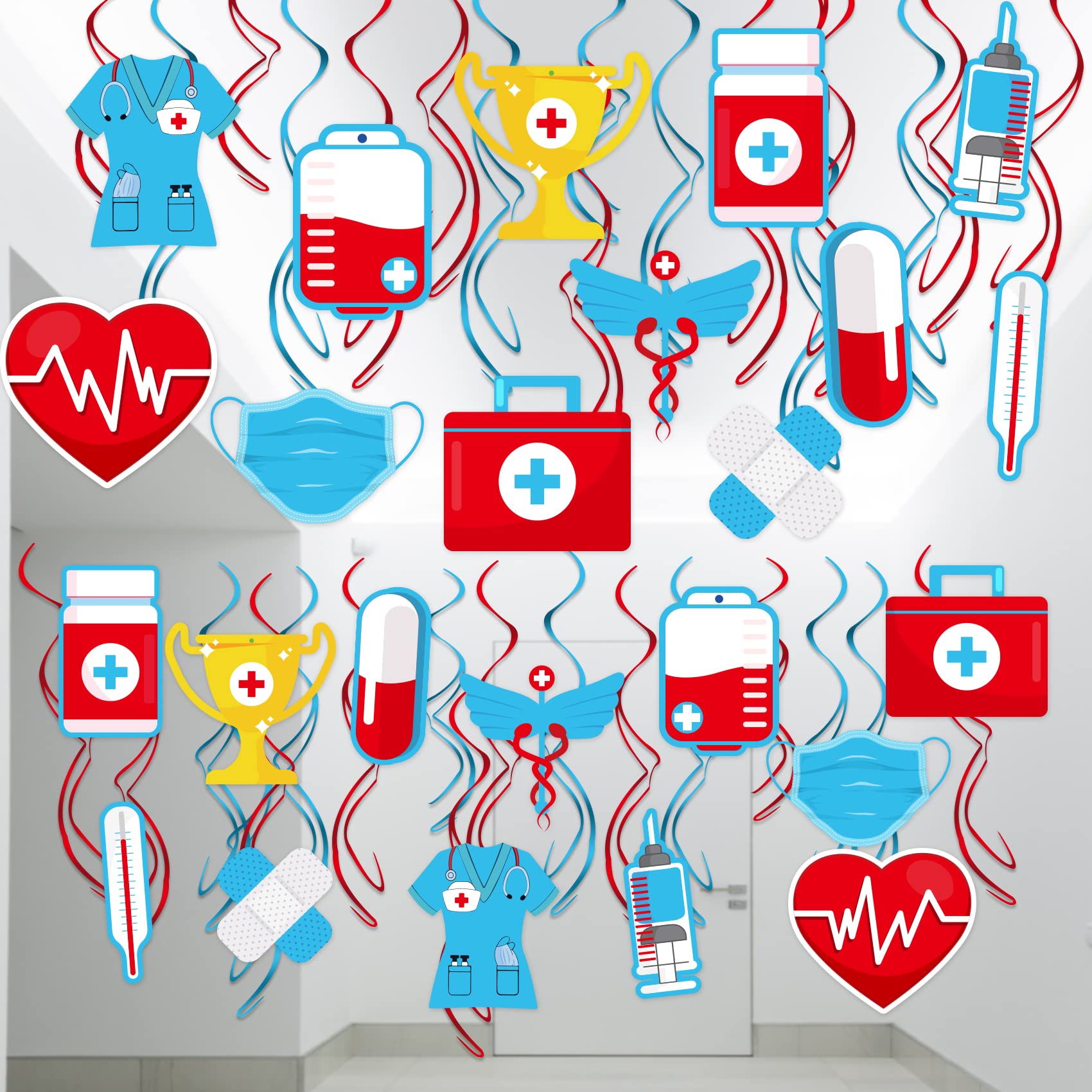 Nurses Week Decorations 48 Pcs Nurses Week Hanging Swirls Decorations 2023 Thank You Nurses Decorations for Home Hospital