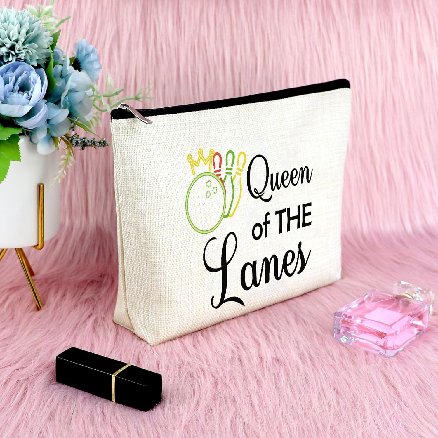 Bowling Gift Bowling Lover Gifts for Women Makeup Bag Bowling Team Gifts Bowling Club Gift for Bowling Player Bowlers Bowling Cosmetic Bag Birthday Christmas Gift for Friends Coach Travel Pouch - Image 6