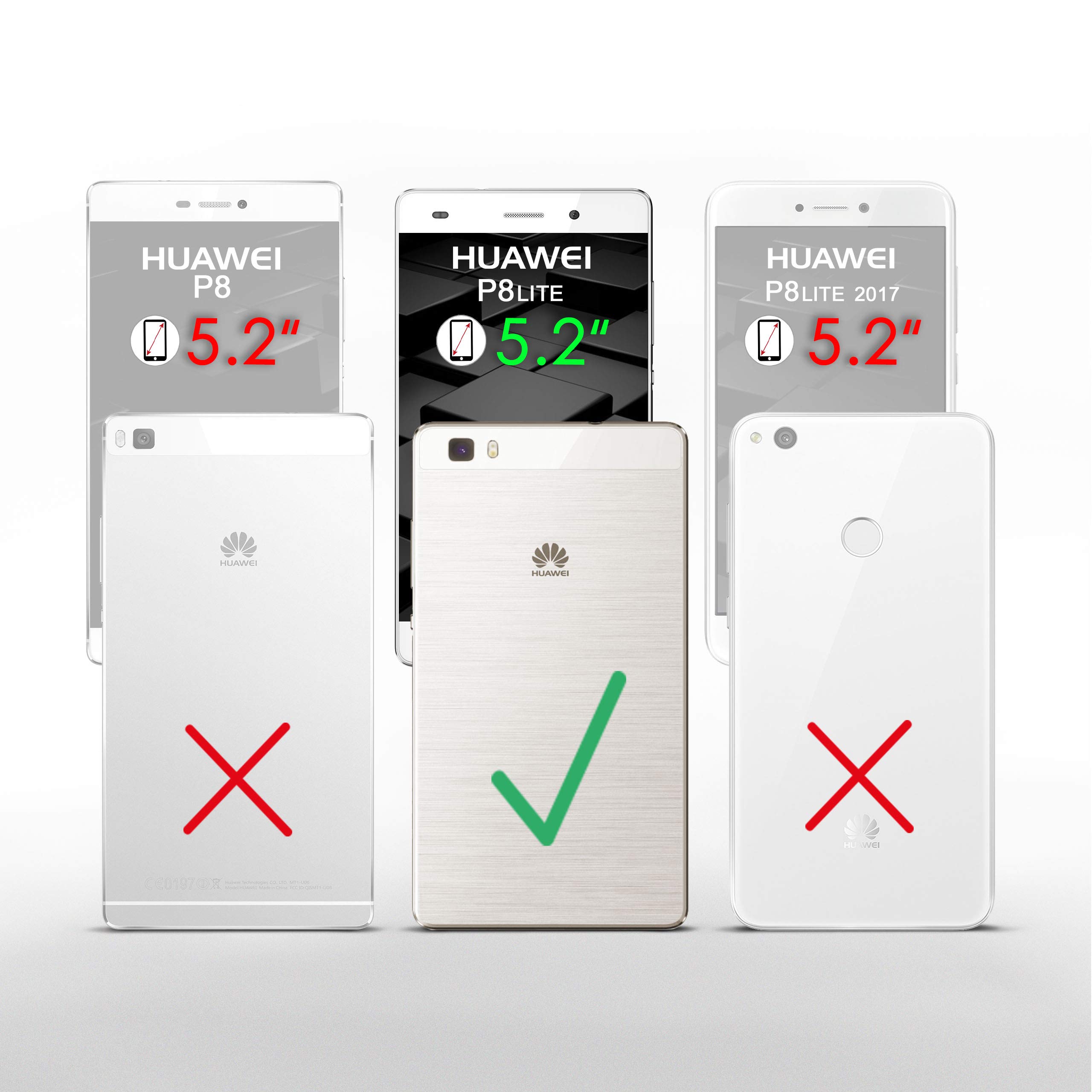 Moex Cover In Silicone Per Huawei P8 Lite 2015 – Effetto Alluminio Spazzolato, Colore Argento – Antiurto, Sottile, Con Bordi Rialzati