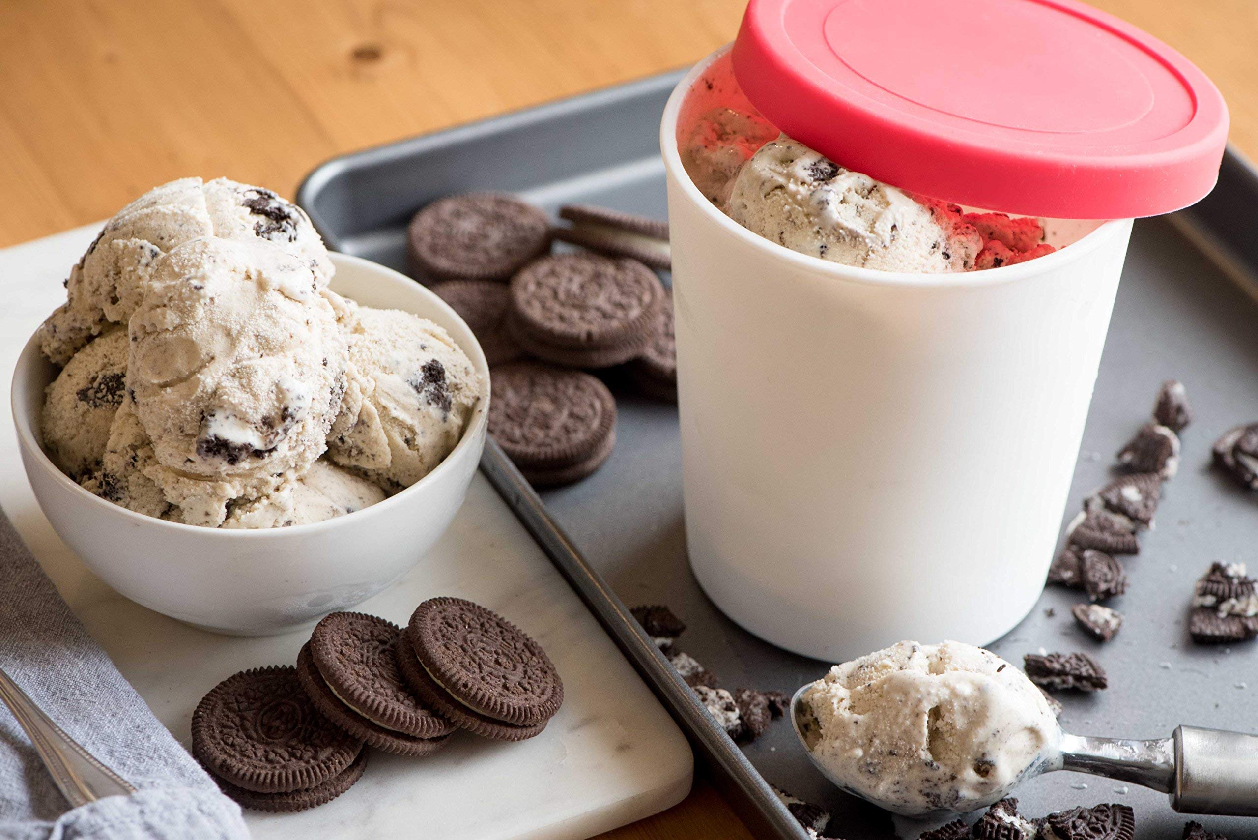 StarPack Ice Cream Containers for Homemade Ice Cream (2 Pcs) Reusable Ice Cream Storage