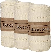 Vista 36 de Cuerda de macramé de poliéster trenzado de 4 mm, 140 yardas / 426 pies, suministros de macramé para manualidades DIY, hilo elástico para crochet